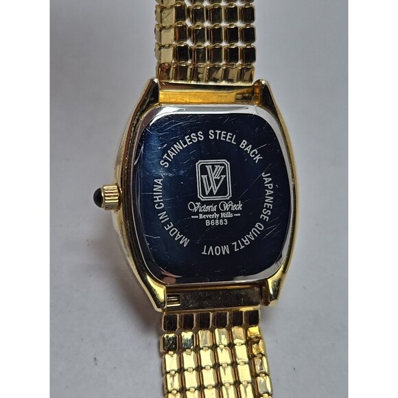 Victoria Wieck Gold Tone Pave Crystal Watch New Battery Womens Quartz Bracelet - Picture 9 of 10